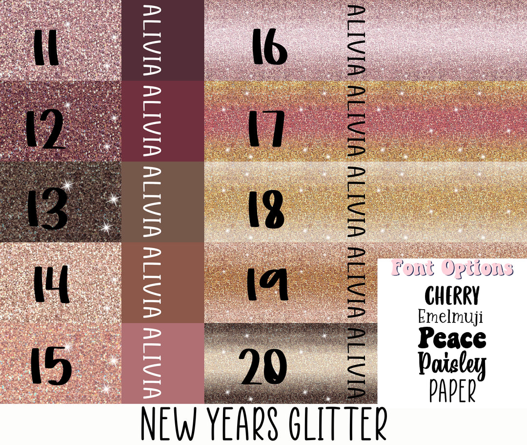 2 Tone new years glitter