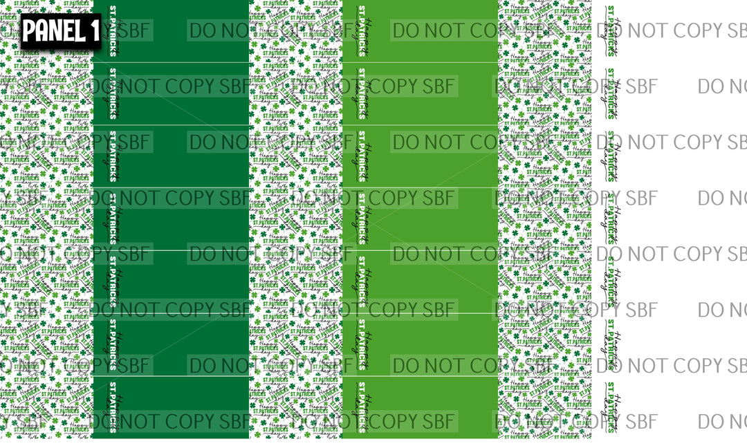 Panel 1 – St Patricks Day 2 tone 3 options printed fabric panel preview