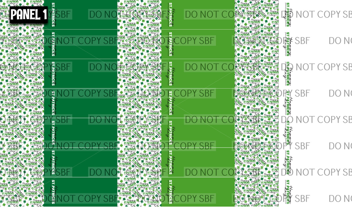 Panel 1 – St Patricks Day 2 tone 3 options printed fabric panel preview