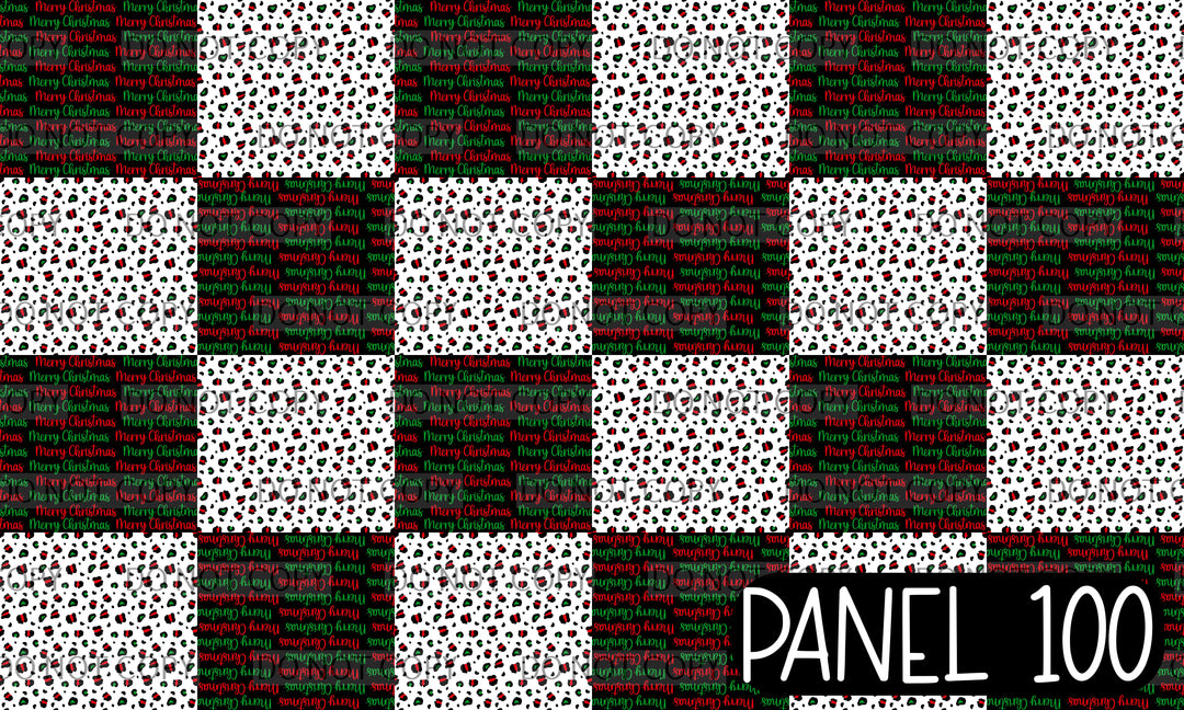 Panel 100 – 12-1 Cheetah Merry Christmas Twisted Headband printed fabric panel preview