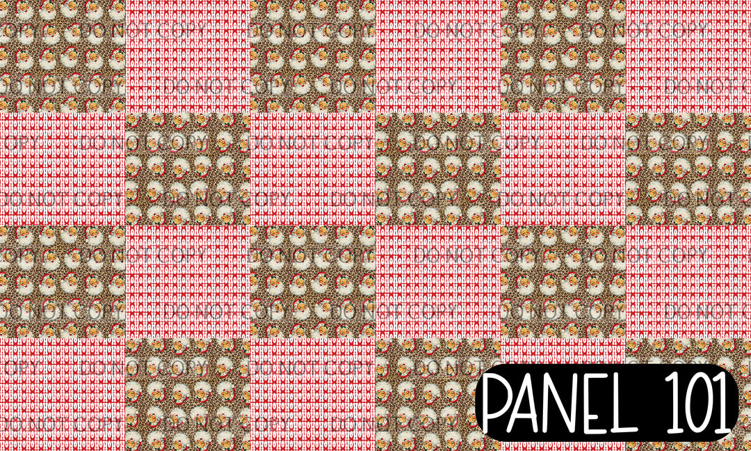 Panel 101 – 12-1 Cheetah Santa Hoho Twisted Headband printed fabric panel preview