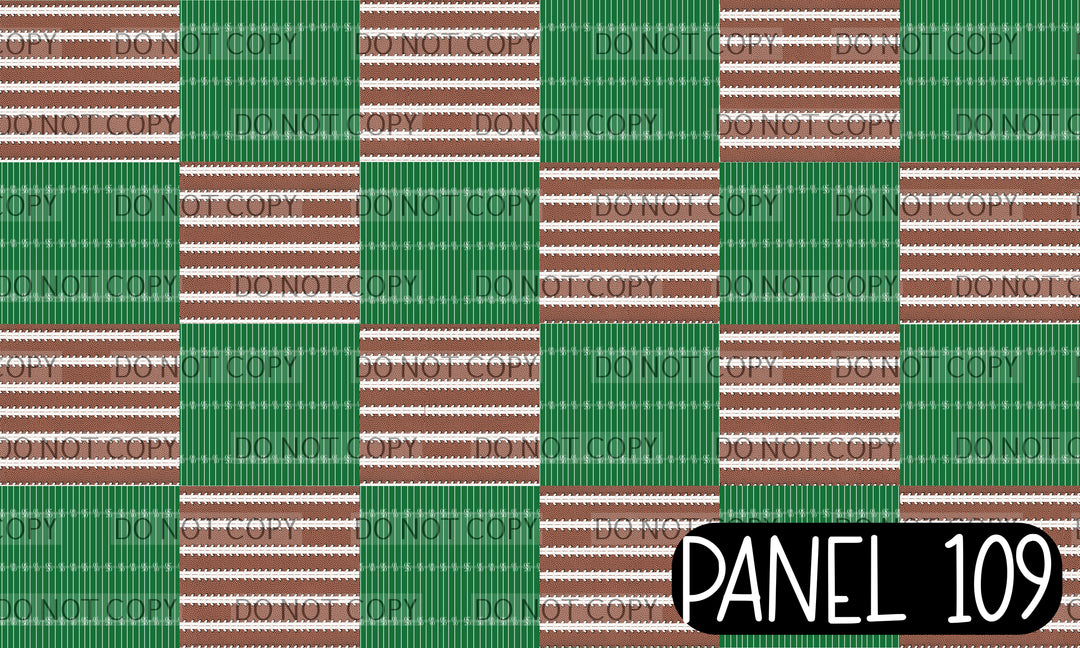 Panel 109 – 12-1 Football laces and field Headband printed fabric panel preview