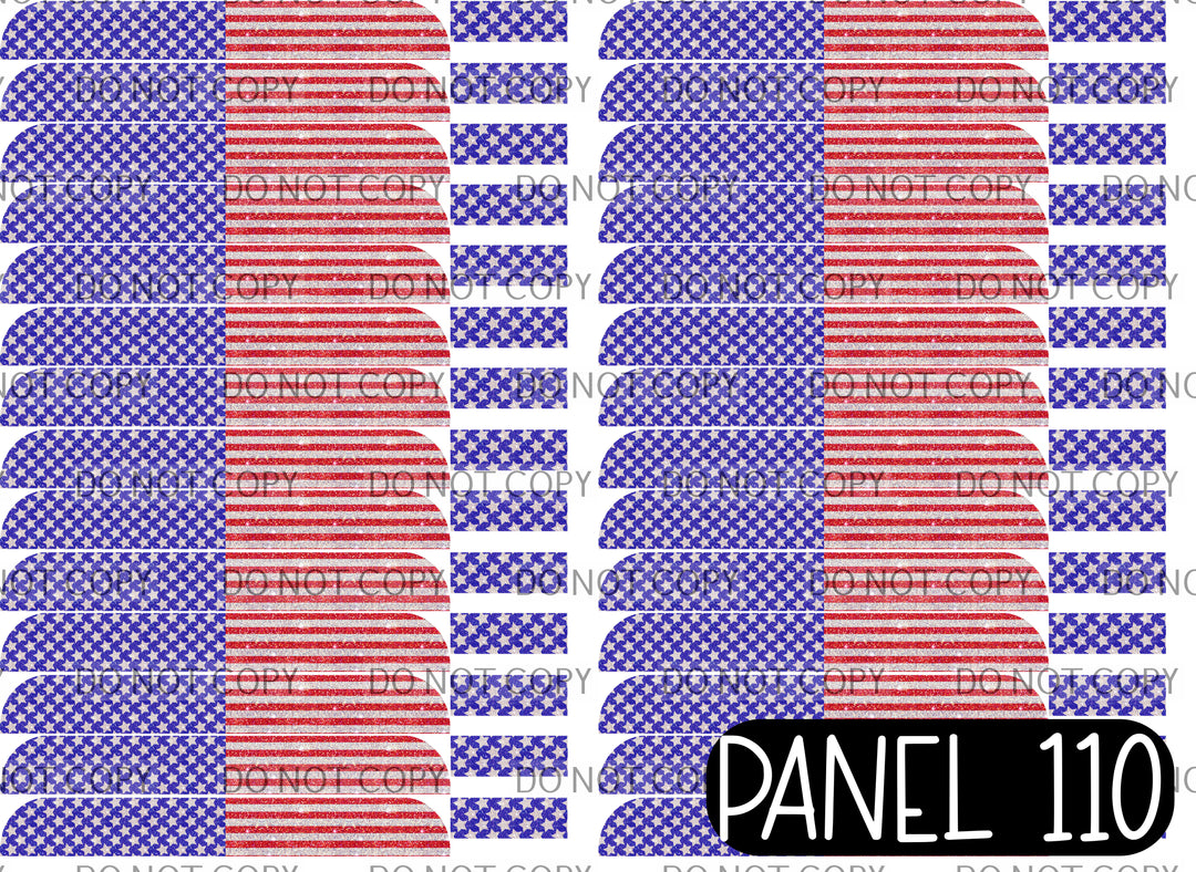 Panel 110 – 22-1 Glitter Flag Medium Sailor printed fabric panel preview