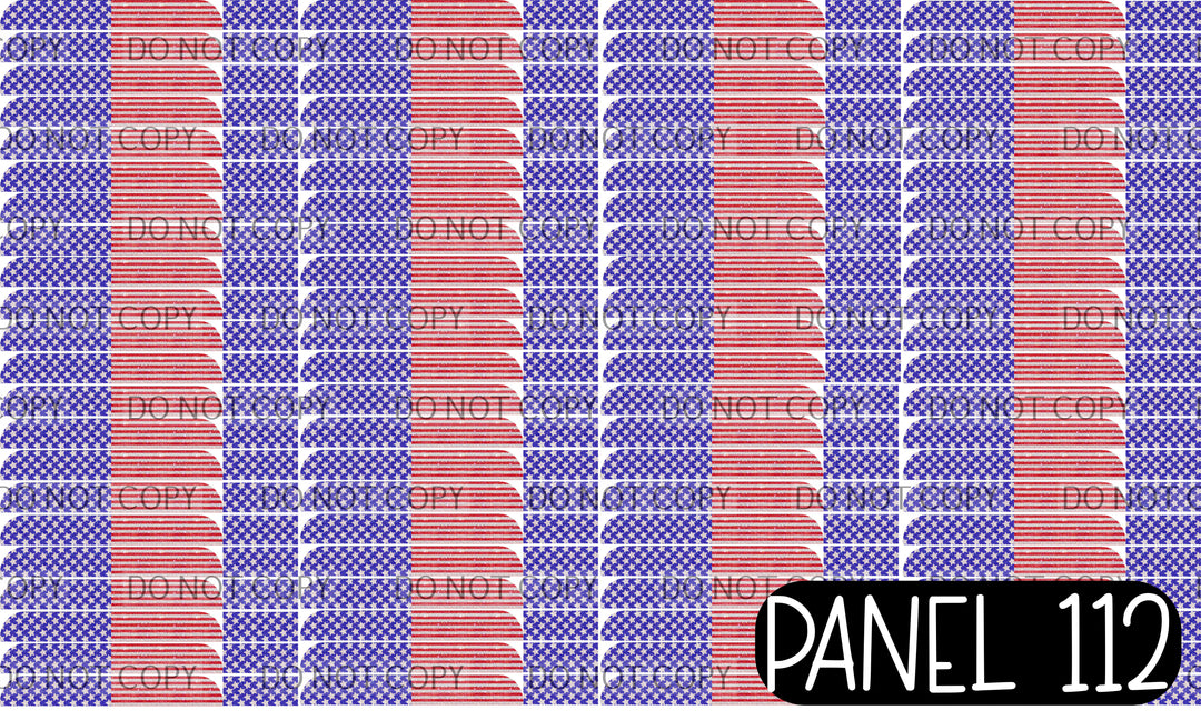 Panel 112 – Glitter Flag Small Sailor printed fabric panel preview