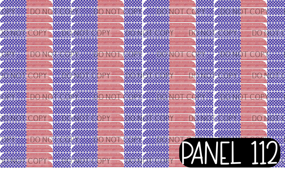 Panel 112 – Glitter Flag Small Sailor printed fabric panel preview