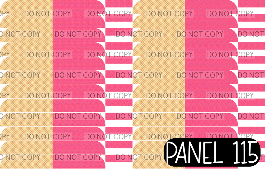 Panel 115 – 22-1 Ice Cream Cone Pink Sprinkles Large printed fabric panel preview