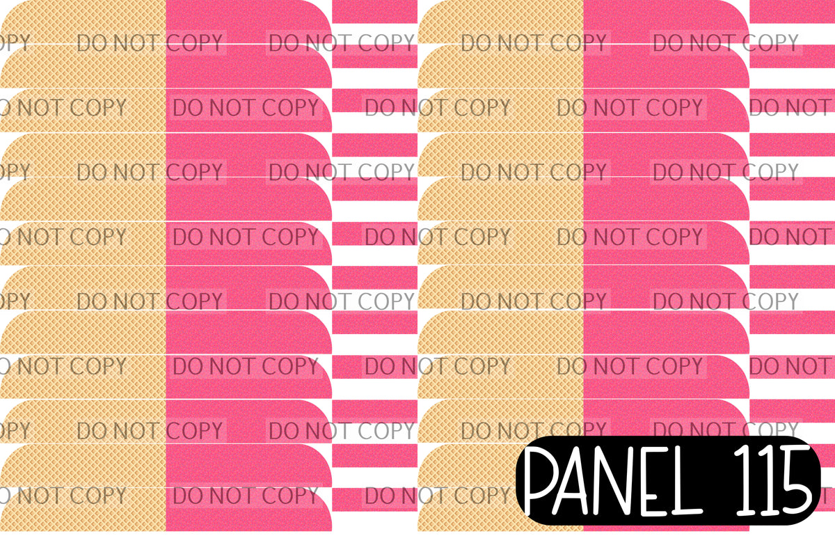 Panel 115 – 22-1 Ice Cream Cone Pink Sprinkles Large printed fabric panel preview