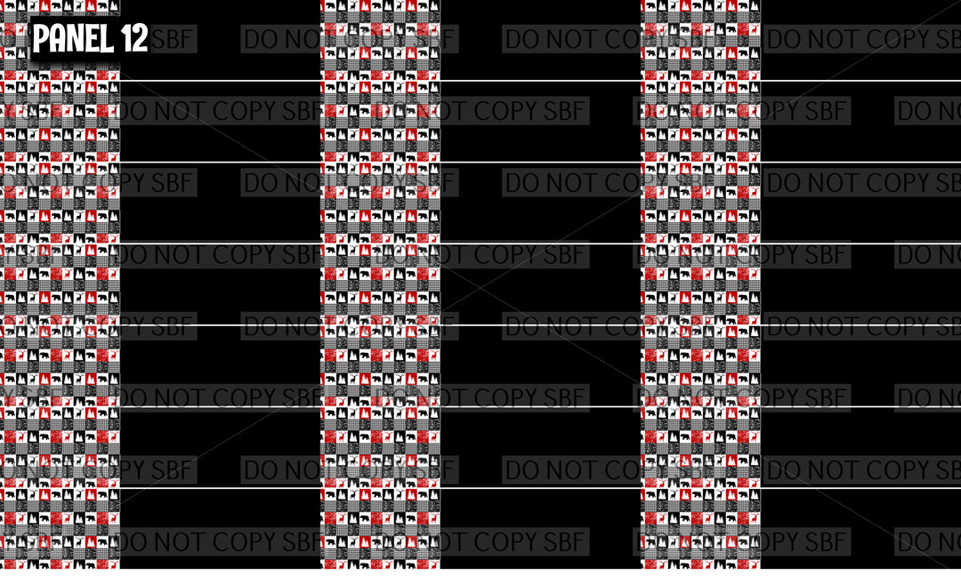 Panel 12 – 21-1Deer Solid Black printed fabric panel preview