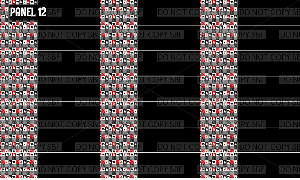 Panel 12 – 21-1Deer Solid Black printed fabric panel preview