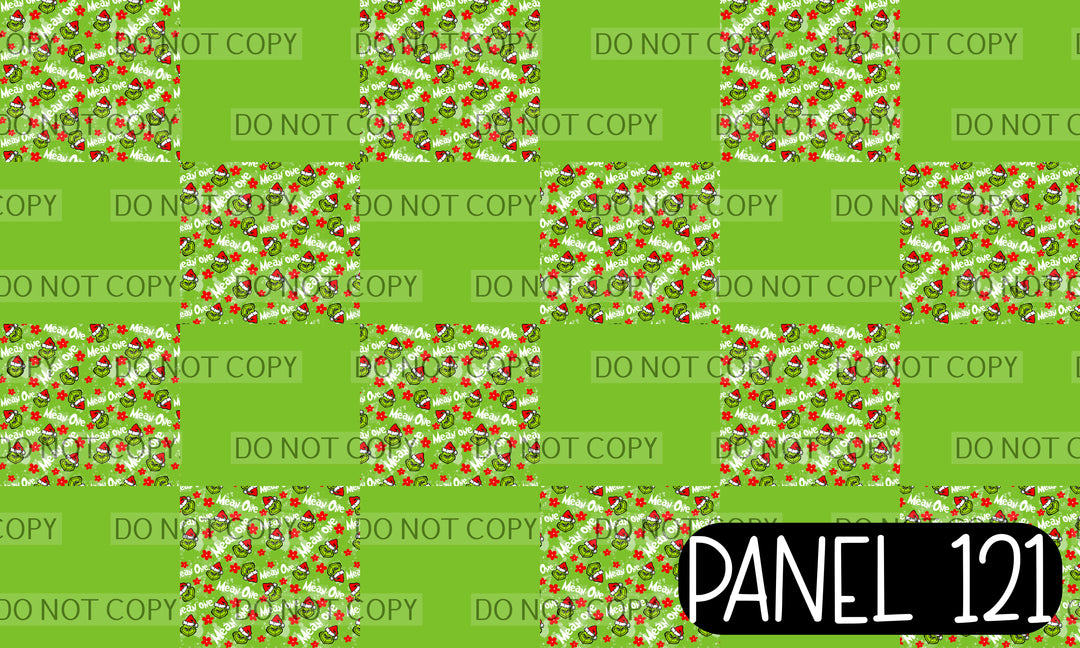 Panel 121 – 12-1 Mean One Floral Solid Green Twist Headband printed fabric panel preview