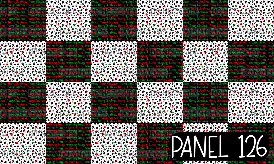 Panel 126 – 12-1 Merry Christmas Red Green Twisted Headband printed fabric panel preview