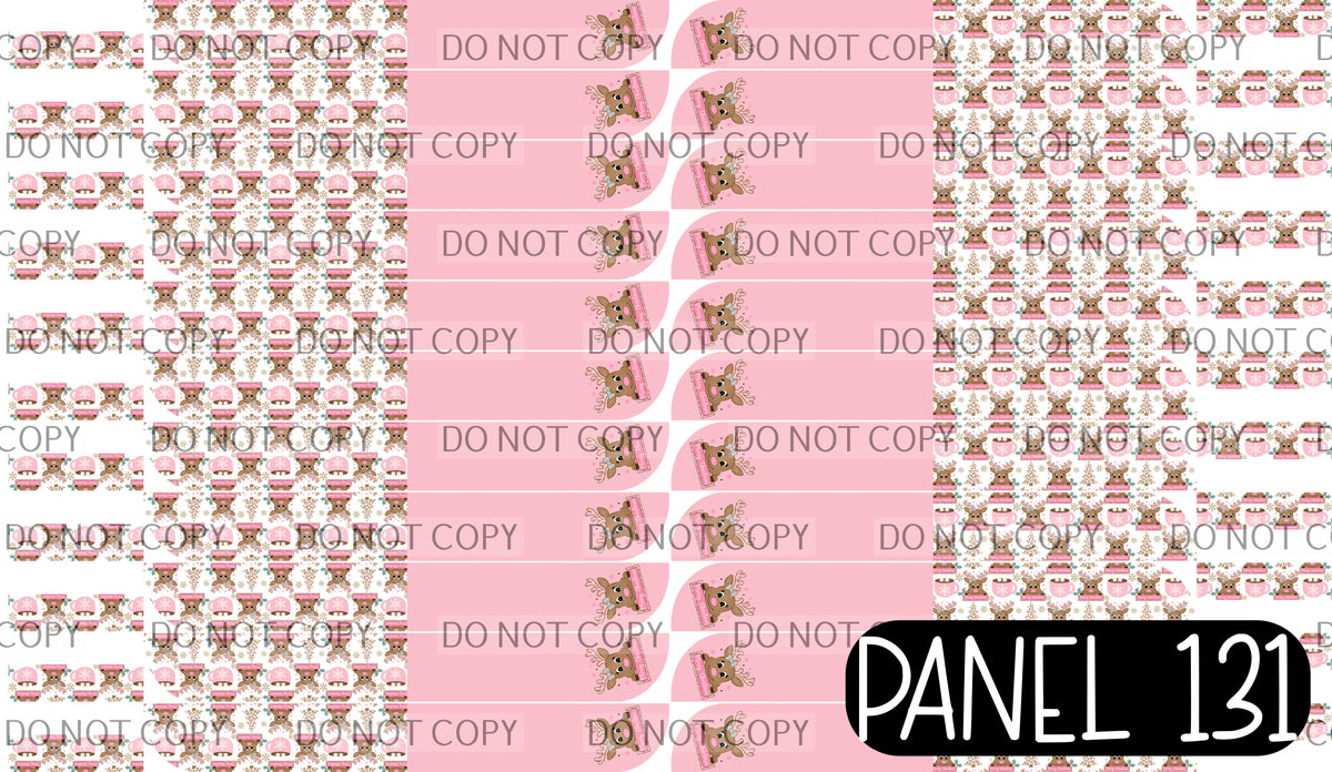 Panel 131 – 22-1 Pink Reindeer Merry Christmas Sailor Large printed fabric panel preview