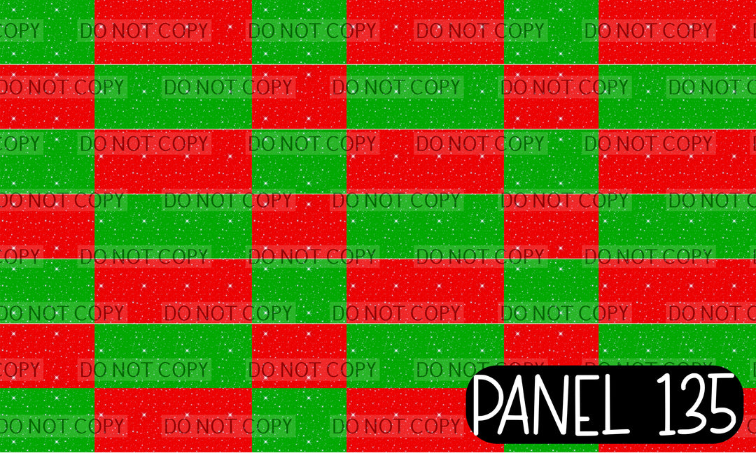 Panel 135 – 12-1 Red and Green Glitter 5in 2 Tones printed fabric panel preview