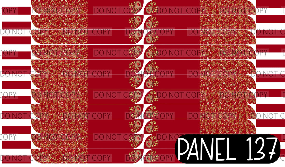 Panel 137 – 22-1 Reindeer Red Large Sailor printed fabric panel preview