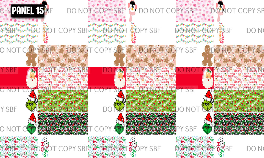 Panel 15 – 21-1 Mixed Holiday Bows printed fabric panel preview