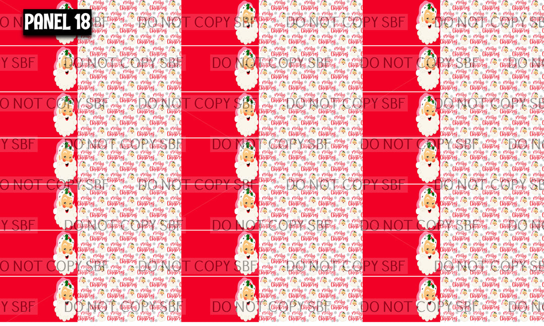 Panel 18 – 21-1 Merry Christmas Santa printed fabric panel preview