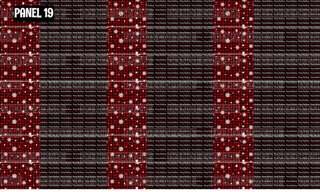Panel 19 – 21-1 Merry christmas plaid Snow printed fabric panel preview