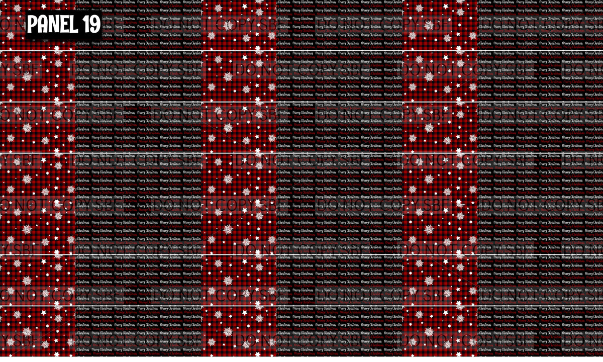 Panel 19 – 21-1 Merry christmas plaid Snow printed fabric panel preview