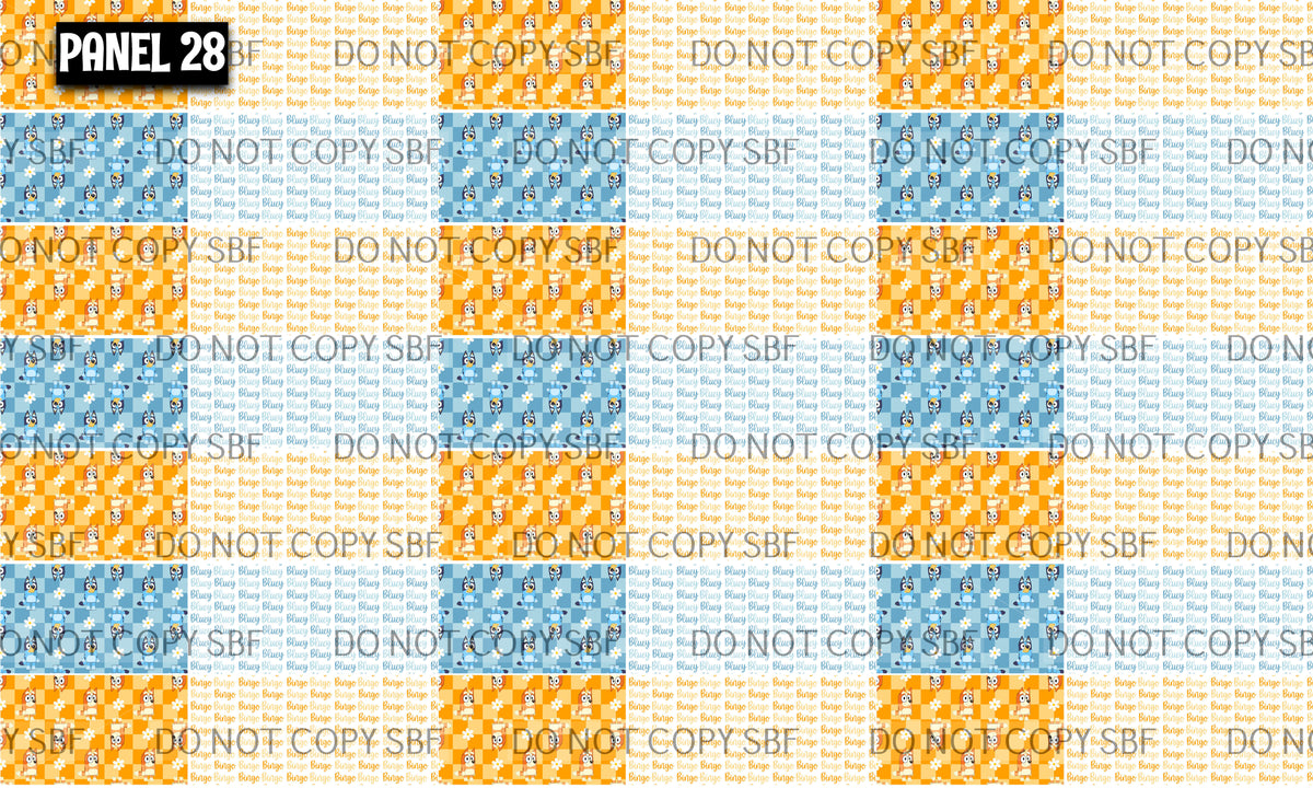 Panel 28 – 21-1 Bluey Bindgo printed fabric panel preview