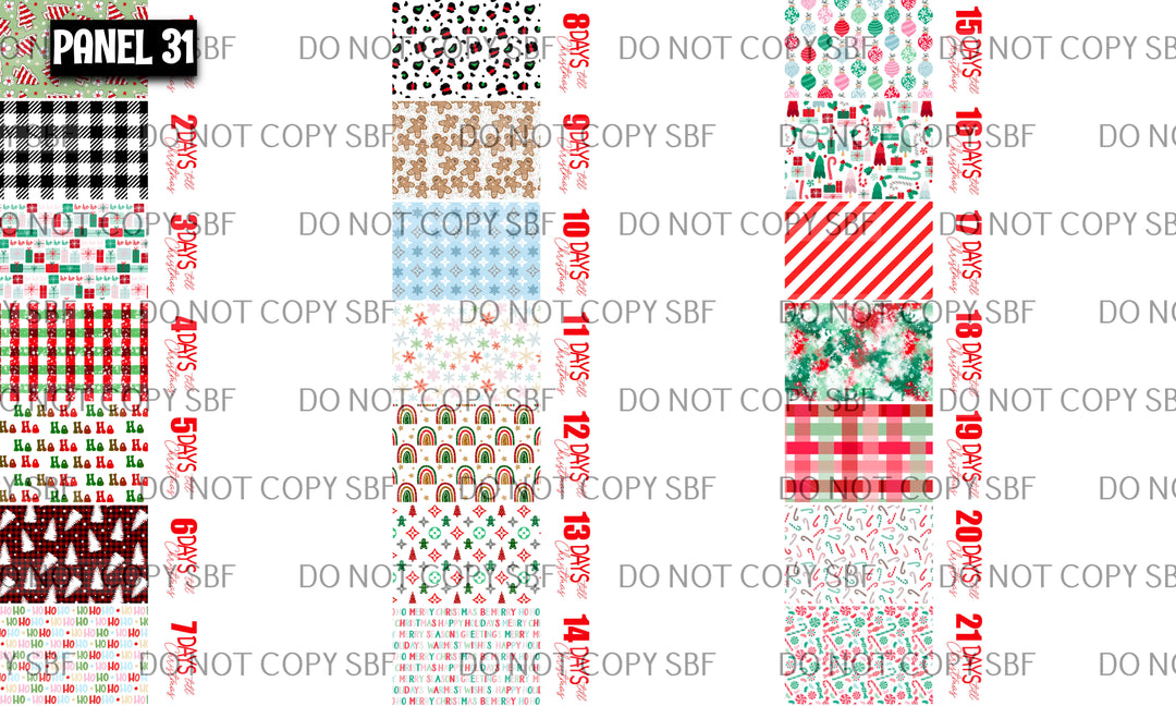 Panel 31 – 21 Days Of Christmas printed fabric panel preview