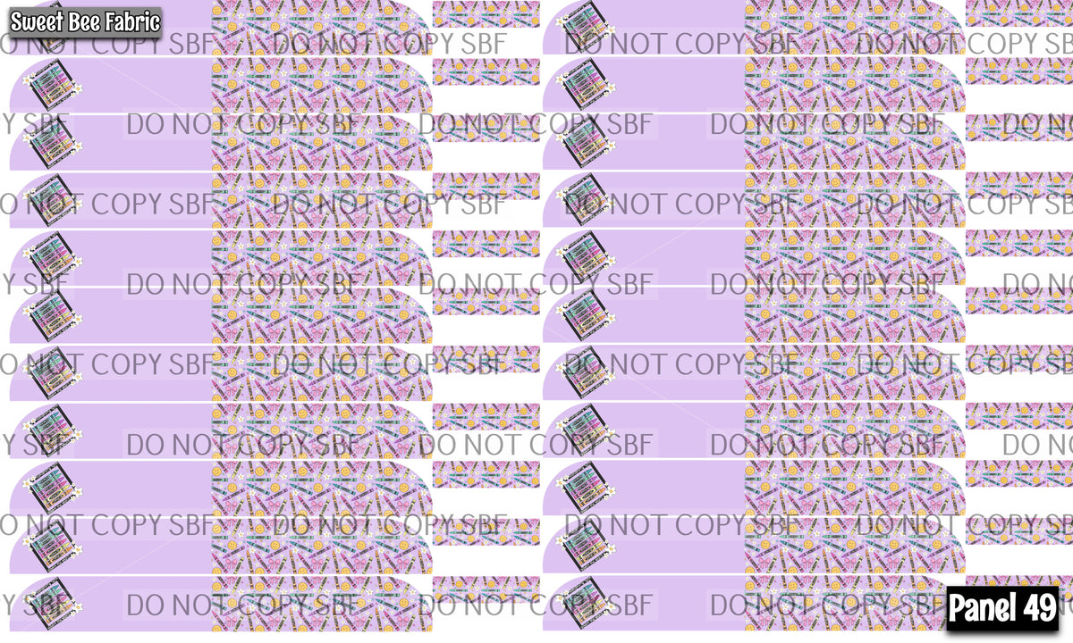 Panel 49 – 22-1 Purple Crayons Sailor Large printed fabric panel preview