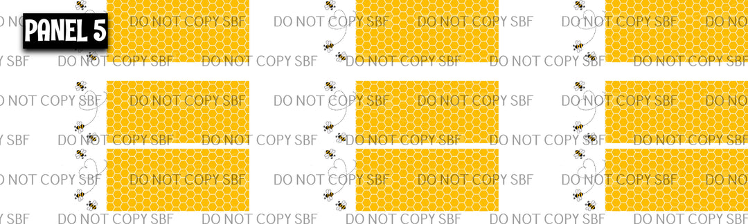 Panel 5 – Bumble bees comba 5in printed fabric panel preview