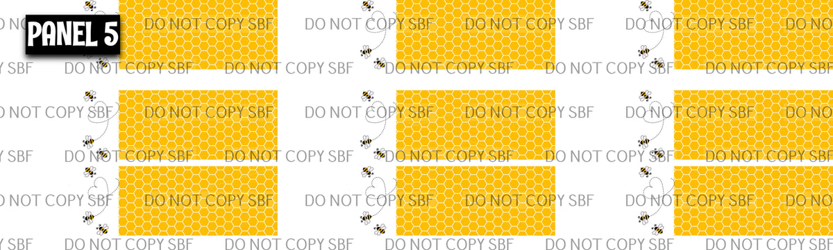 Panel 5 – Bumble bees comba 5in printed fabric panel preview