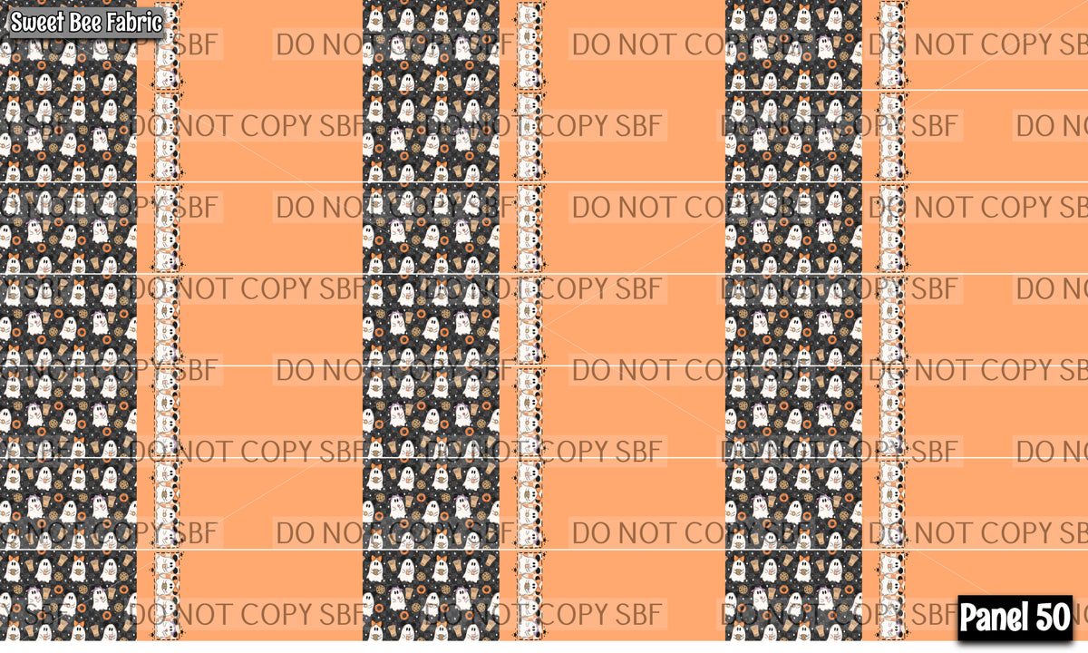 Panel 50 – 21-1 Halloween Ghost printed fabric panel preview
