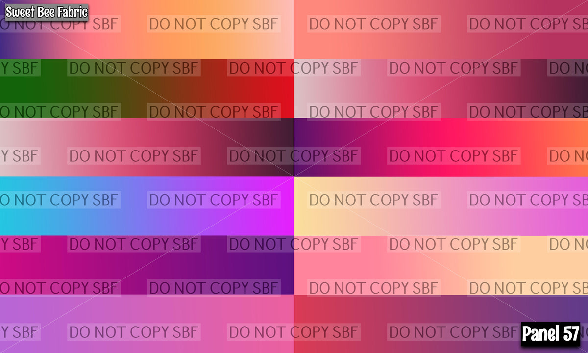 Panel 57 – 12-1 OMBRE Brights printed fabric panel preview