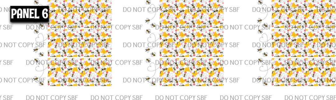 Panel 6 – Bumble bees 5in printed fabric panel preview