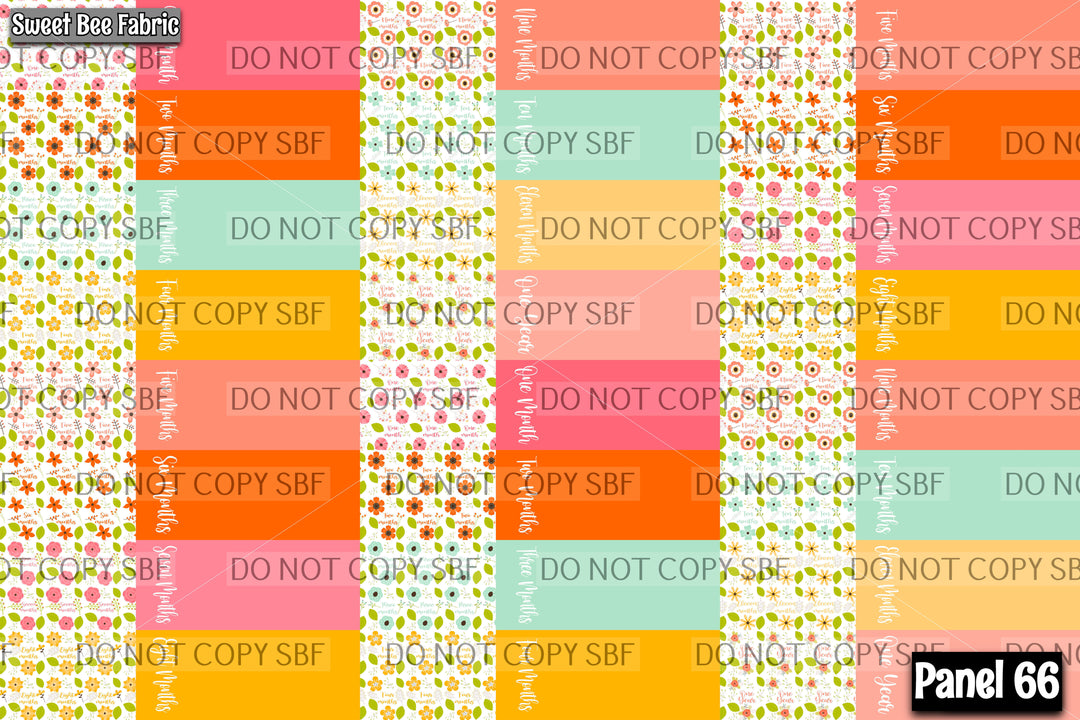 Panel 66 – Floral Milestone 5in Set printed fabric panel preview