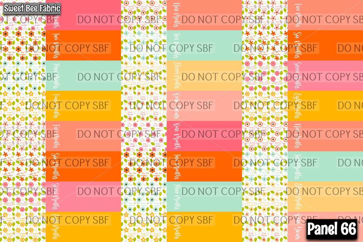 Panel 66 – Floral Milestone 5in Set printed fabric panel preview