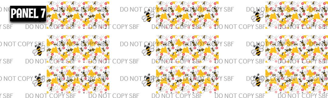 Panel 7 – Bumble Bees 5in printed fabric panel preview