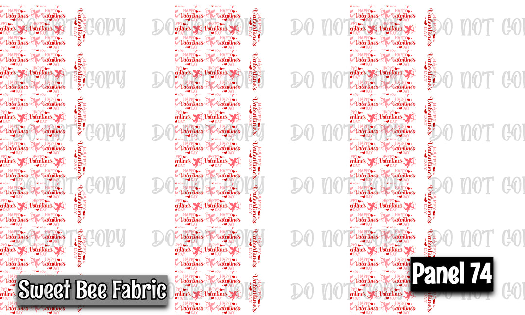 Panel 74 – Happy Valentines Day Set 1 5in printed fabric panel preview