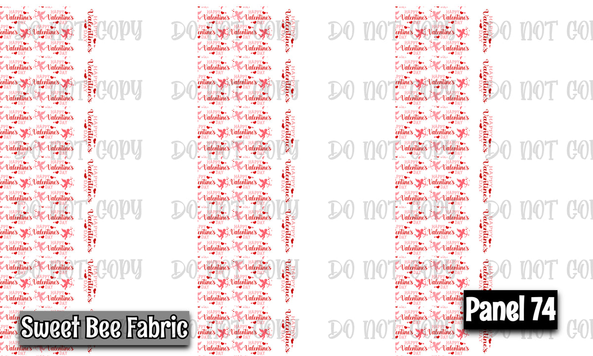 Panel 74 – Happy Valentines Day Set 1 5in printed fabric panel preview