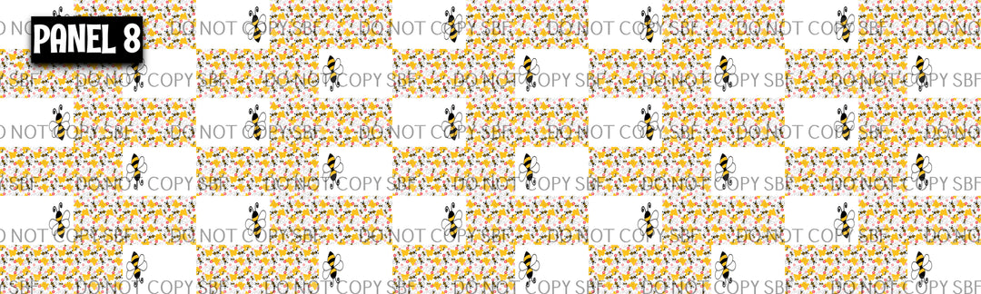 Panel 8 – 3in Bumble Bee printed fabric panel preview