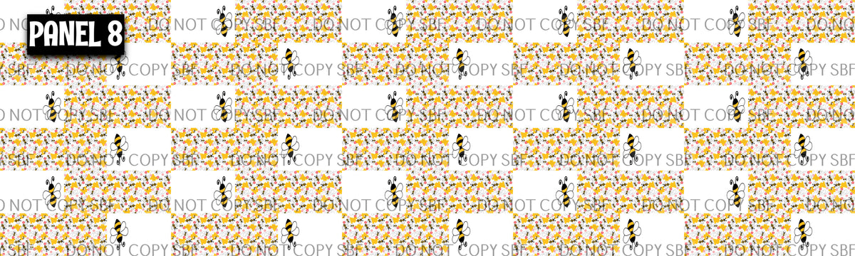 Panel 8 – 3in Bumble Bee printed fabric panel preview