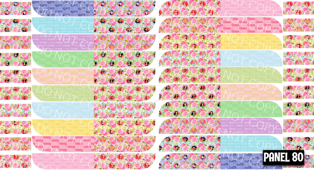 Panel 80 – Princess Heart Personalized Name Large Sailor printed fabric panel preview