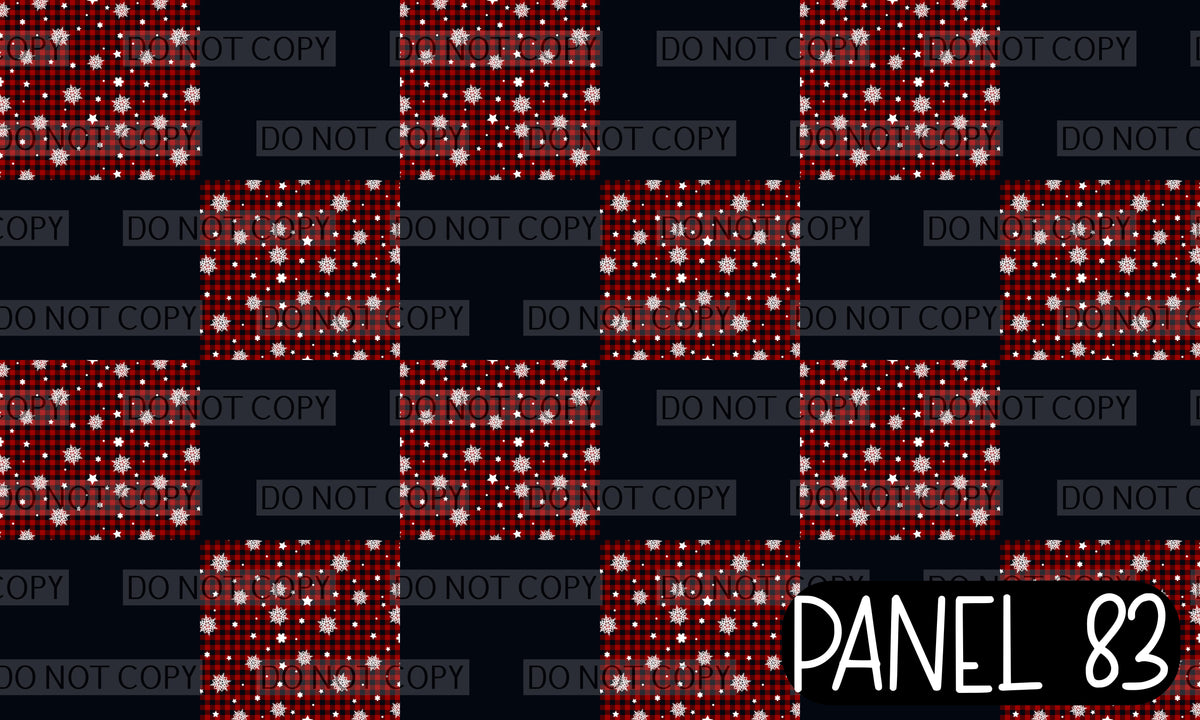 Panel 83 – 12-1 Plaid Snow Black Solid Twisted Headband printed fabric panel preview