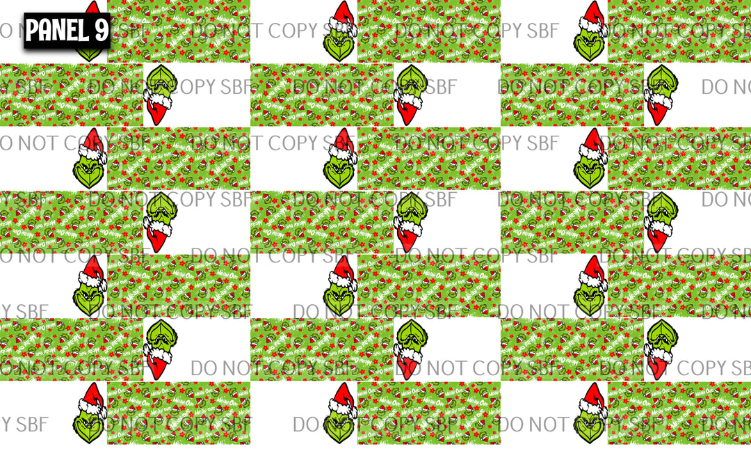 Panel 9 – G Man Face Mean One Floral 21-1 5in printed fabric panel preview