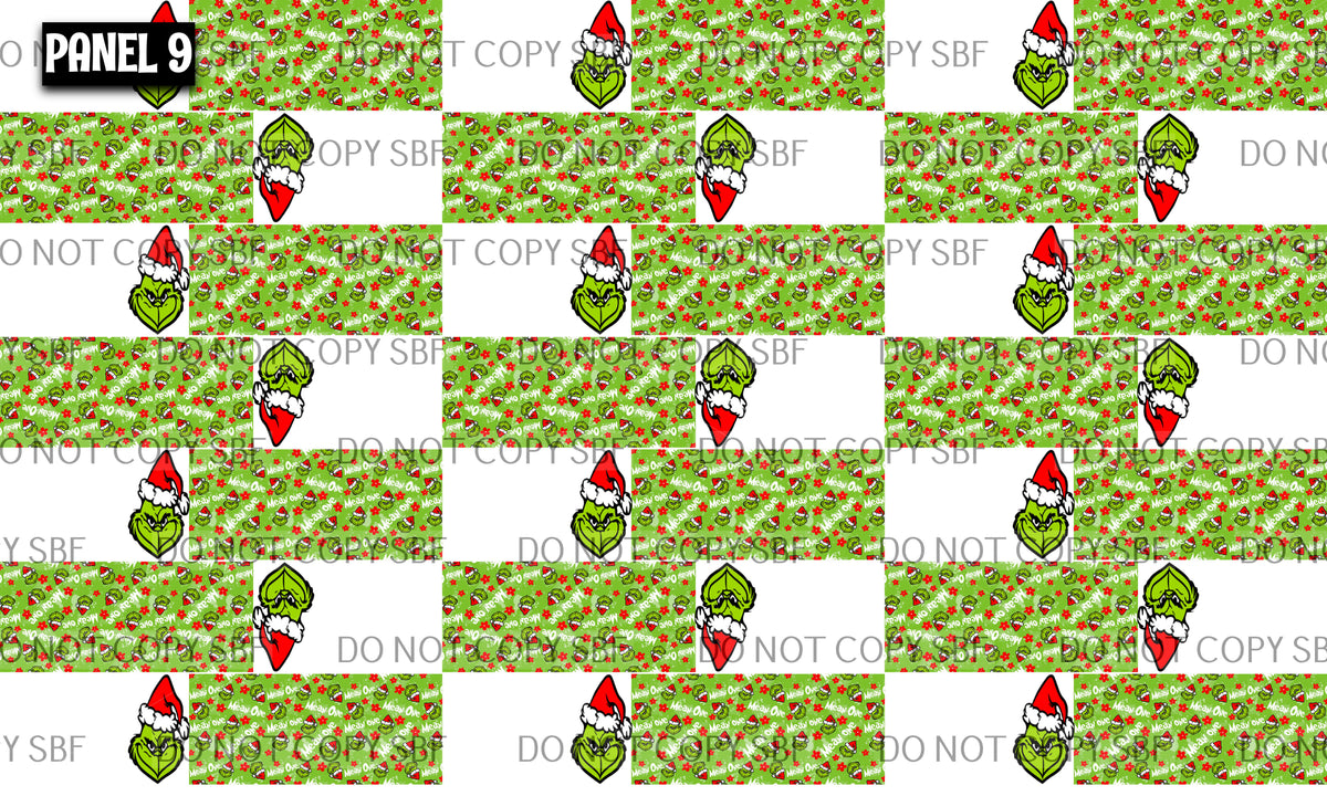 Panel 9 – G Man Face Mean One Floral 21-1 5in printed fabric panel preview