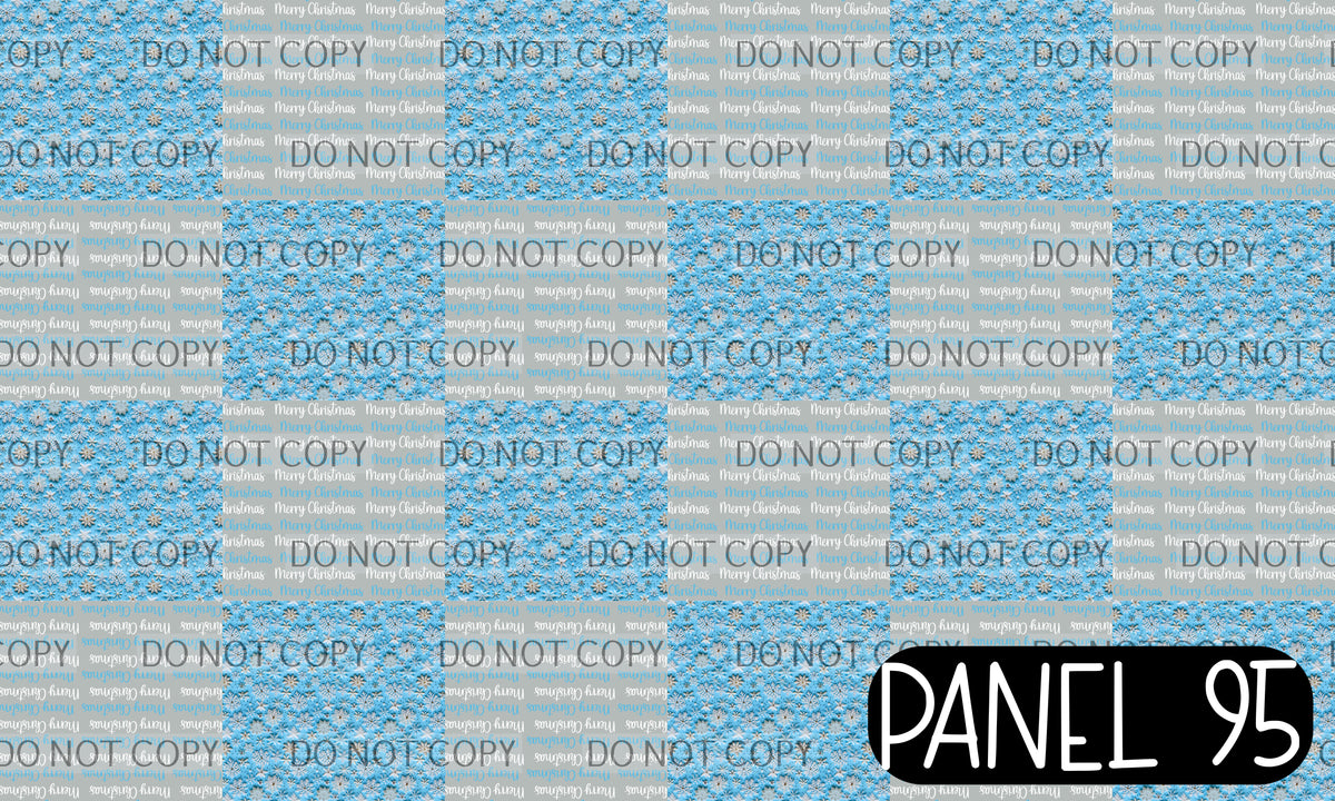 Panel 95 – Blue Snow Flakes Grey Merry Christmas Twisted Headband printed fabric panel preview