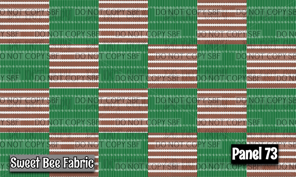 Panel 73 football laces and field headband yard panel design