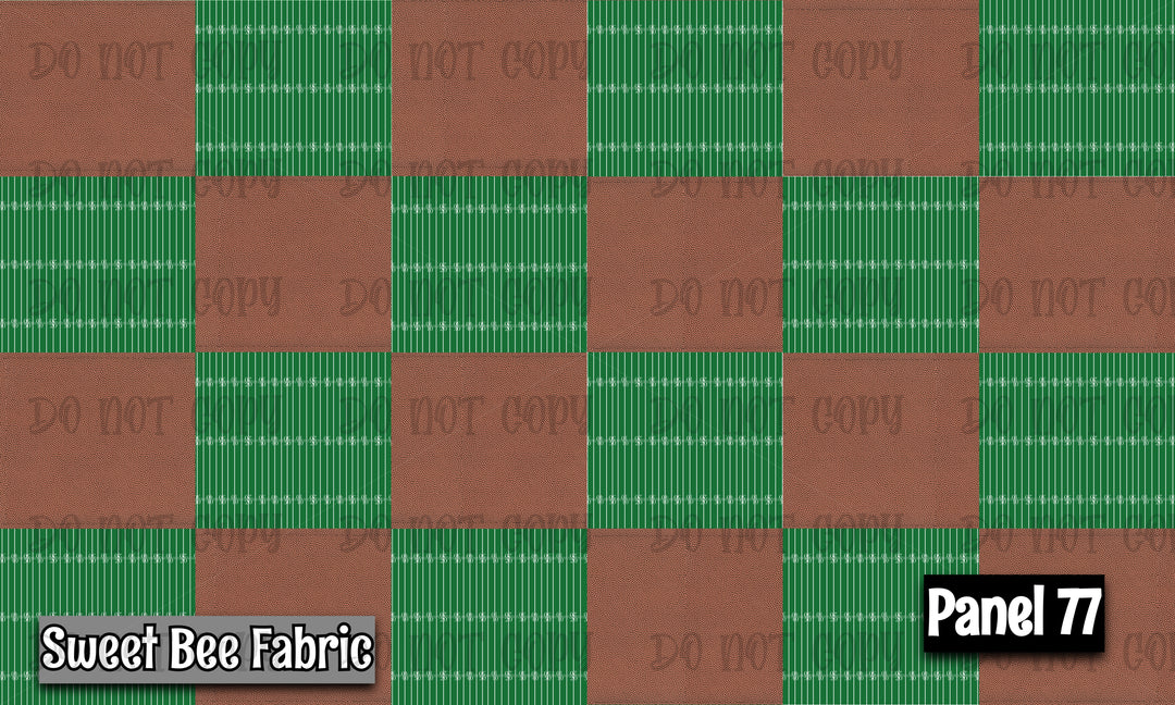 Panel 77 football field and football print headband yard panel design